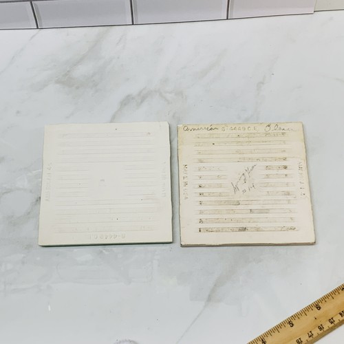 2pc ROUNDED Vtg Spring Green 4.25" Square Bathroom tile American Olean Ceramic - Picture 9 of 21