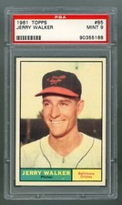 1961 Topps #85 Jerry Walker PSA 9 MINT #90355188  **LN2022**