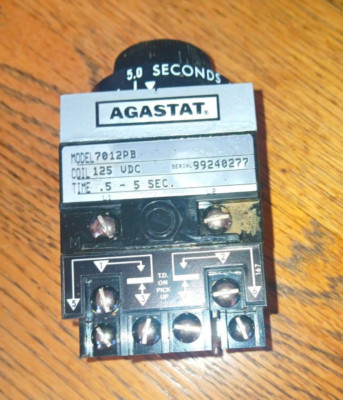 Agastat 7012PB Timing Relay 0.5-5 Seconds, 125VDC Coil