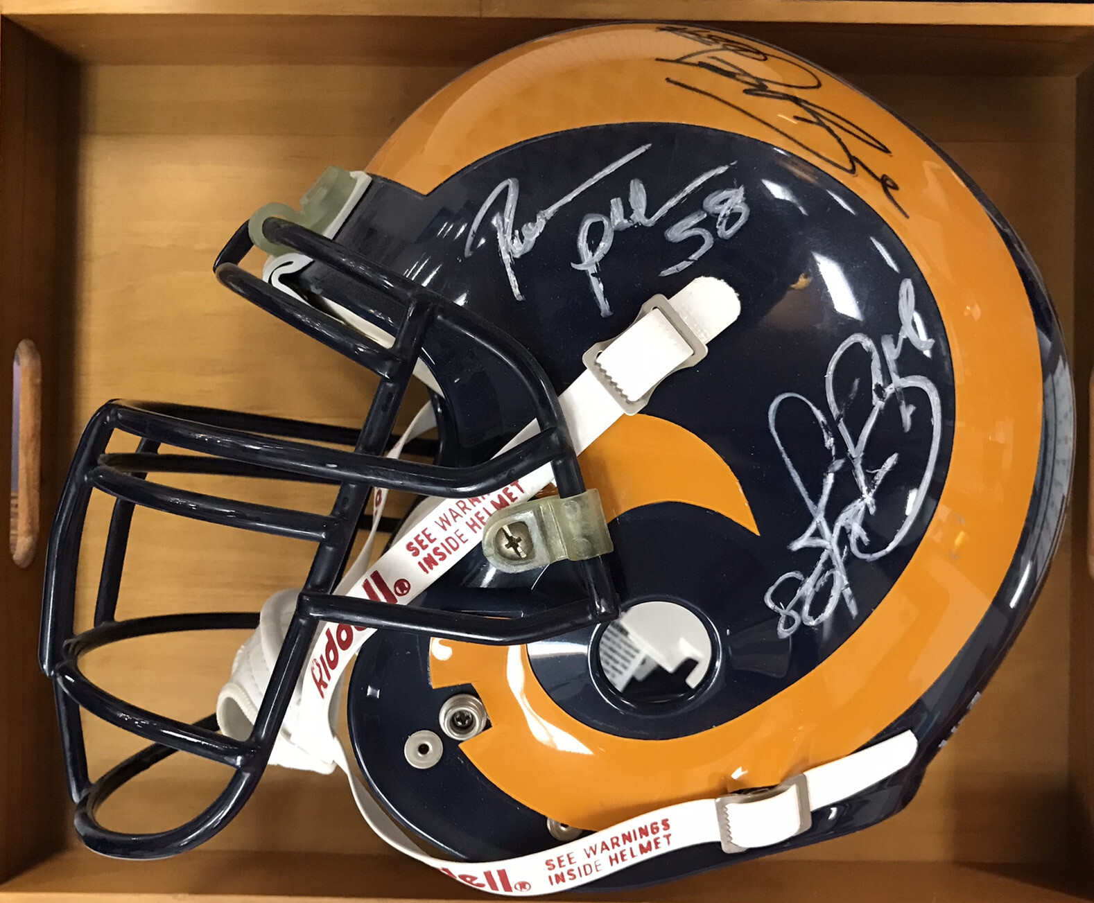 Roman Phifer Football Rams Field Game Used Helmet Signed By Phifer & Isaac  Bruce | eBay