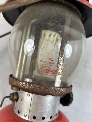 COLEMAN Model 200 A Vintage GAS LANTERN Marked 10 / 73 RED COLEMAN Model 200 A Vintage GAS LANTERN Marked 10 / 73 RED