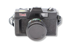 Vintage Time Magazine 35mm Film Camera with Leather Case Taiwan UNTESTED