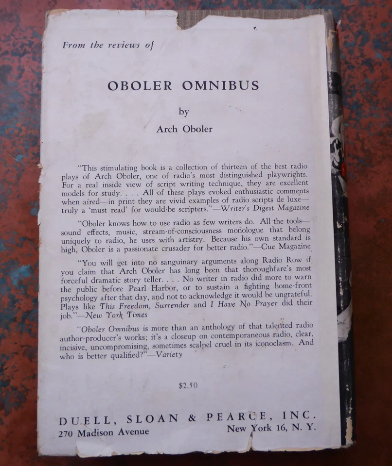 Oboler Omnibus: Radio Plays & Personalities Arch Oboler Signed Playwrights 1945 - Image 2 of 4
