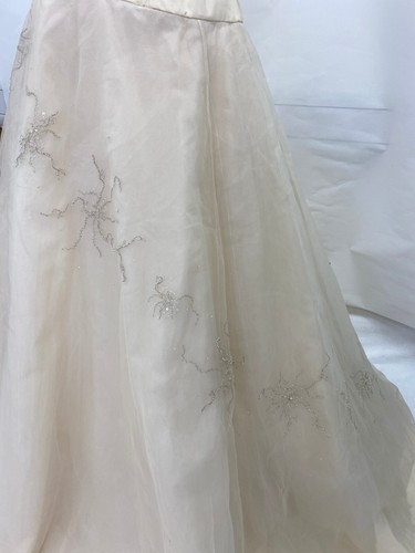 LADIES GOLD WEDDING DRESS Alisia by Tiffany Size 12 Ballgown Strapless with Tags - Picture 9 of 13