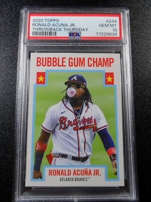 PSA 10 Ronald Acuna Jr Bubble Gum Champ TBT Throwback