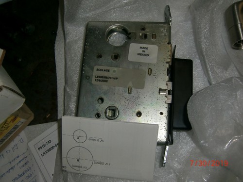 Door Lever Lockset,Mechanical,Mortise Schlage L9465L 07A 619 NOS NIB 4 available - Picture 8 of 9
