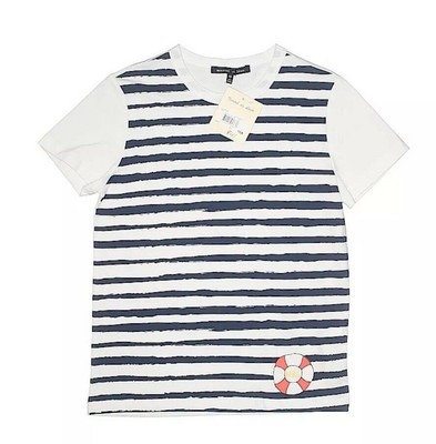 Marcel Et Leon Boys White Striped Tee NWT Size 8Y, 10Y