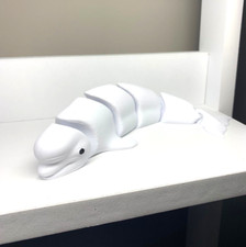 White Beluga Whale Articulated Figure Flexi 3D Printed PLA+ Novelty Collectable