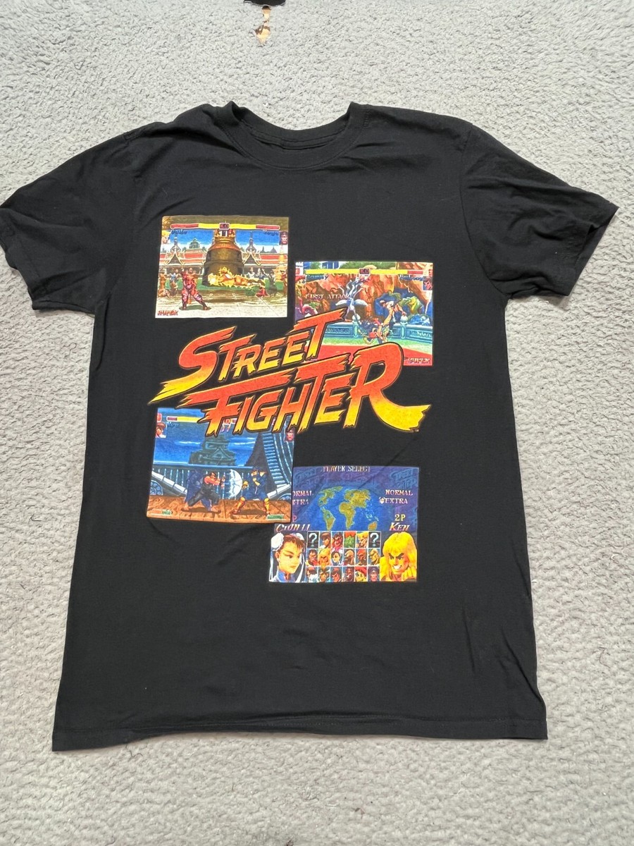 Vintage Street Fighter T-shirt Mens Medium Black Capcom