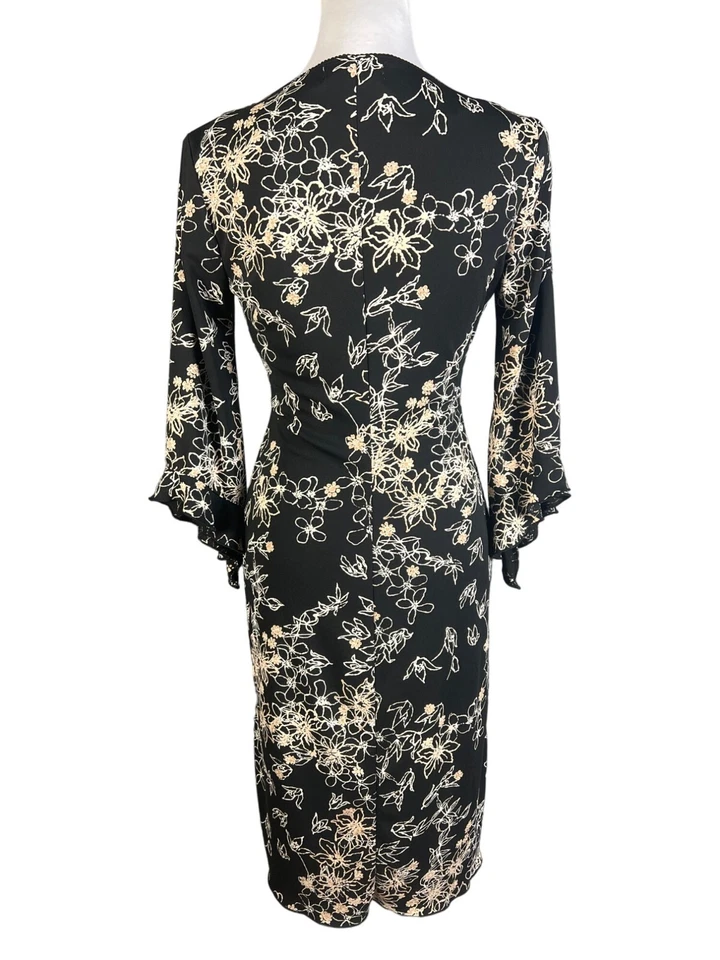 Vestido Vintage Jonathan Martin Floral Manga Campana Talla Mediana Foto 3 de 4