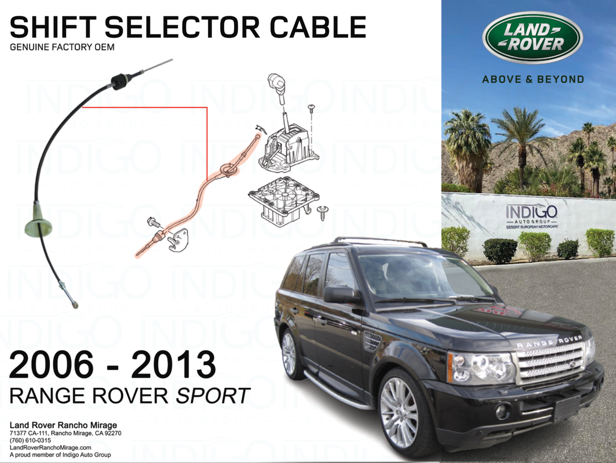 OEM LAND ROVER SHIFT SELECTOR LEVER GEAR CABLE RANGE SPORT 06-13