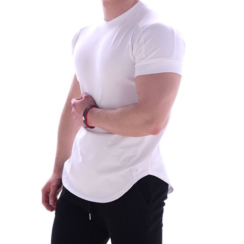 Men Short Sleeve Pullover Tee T-Shirt Bodybuilding Gym Fitness Muscle Training v - Picture 7 of 25