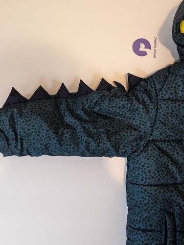 Carters TEAL AND BLACK Winter Jacket and Snowpants Set With Hood DINOSAUR L/7 - Picture 3 of 10