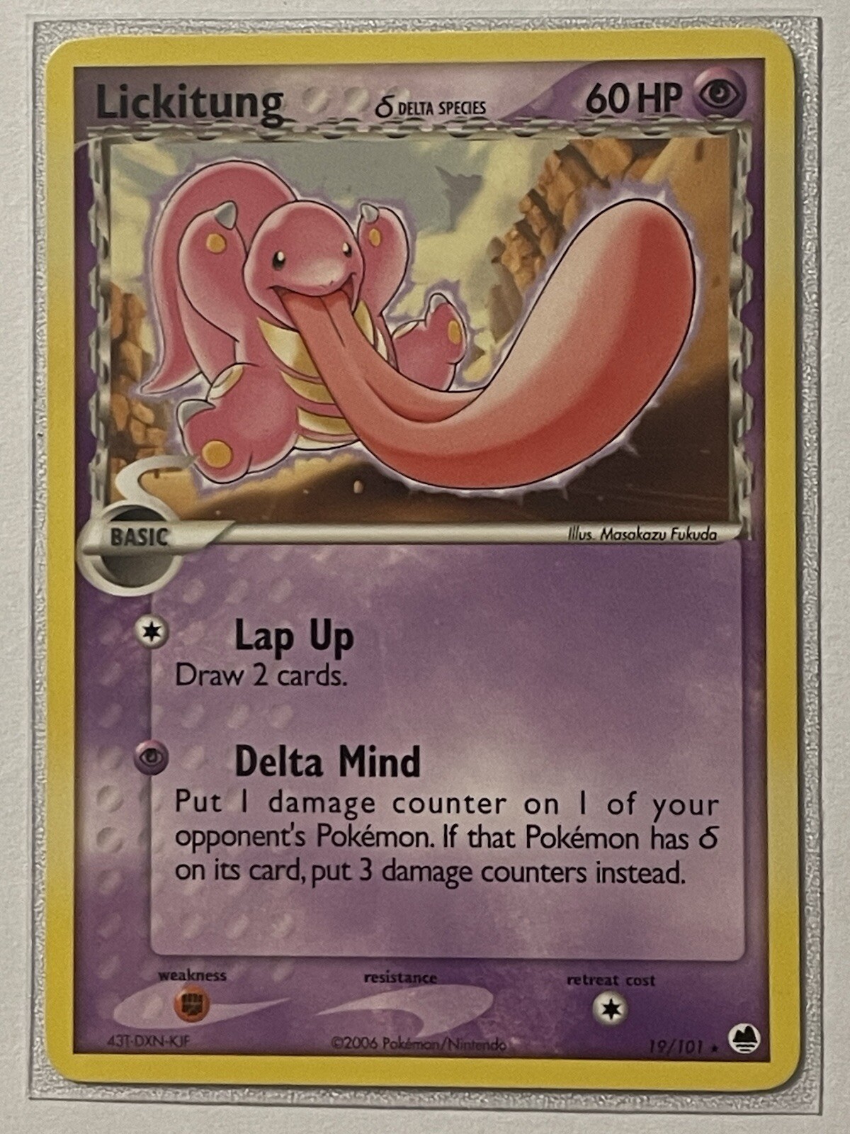 Pokémon TCG Lickitung (Delta Species) EX Dragon Frontiers 19/101 Regular Rare LP