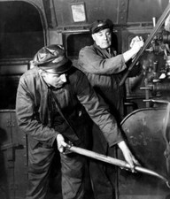 Engine Driver And Fireman At Work 1954 OLD PHOTO