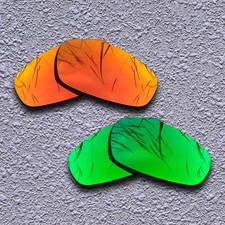 US Fire Red Green Polarized Replacement Lenses For-Oakley Split Jacket