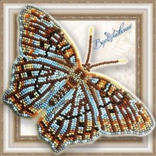 Bead embroidery Butterfly White Peacock hand embroidery needlepoint kit