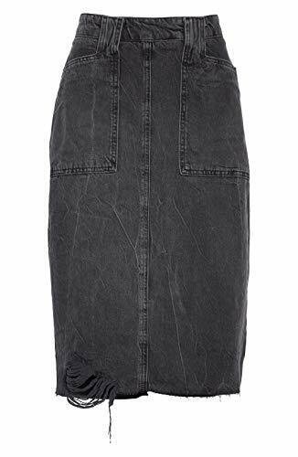 Neu mit Etikett Free People Damenrock schwarz Größe 0 Elisa Denim Distress Bleistift UVP 98 $ - Bild 1 von 12