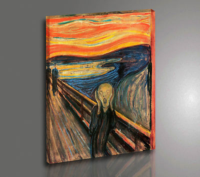 Quadro L'Urlo di Munch, falso d'autore 60x50cm Personaggi e scene di vita