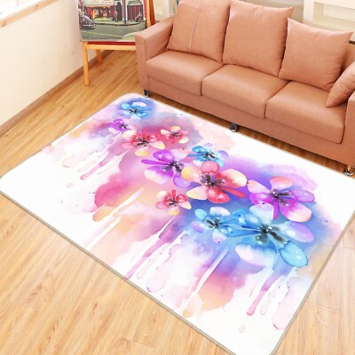 3D Colorful Watercolor Petals ZHUA3550 Game Non Slip Rug Mat Photo Carpet Amy