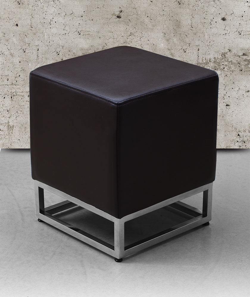 Bauhaus sgabello in pelle sgabello in pelle poggiapiedi pelle rosso vino, nero, marrone, pelle di mucca foto 5