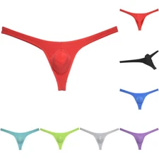 Men's Jockstrap Super Ice Silk G-string Bikini Soft Pouch Thong Underwear