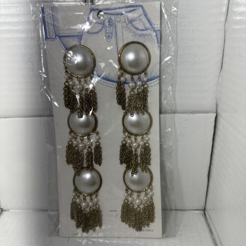 6x Fundas de lazo de cinturón vintage adornos imitación perla con cadena tono dorado Nuevo de Lote Antiguo - Imagen 3 de 4
