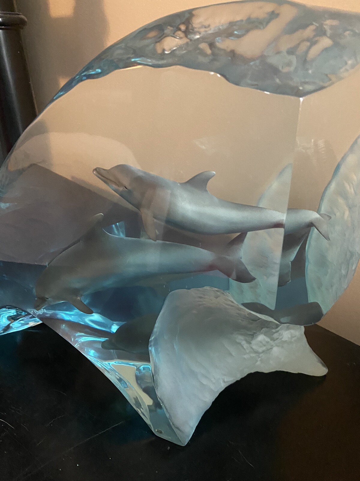 Wyland Sculpture of Dolphins Lucite Limited Edition 1851/2000 Beautiful