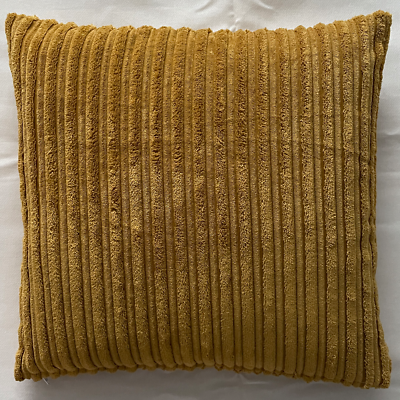 Handmade Jumbo Cord Cushion - 30" Square Striped Pillow With Hollowfibre Insert, UK Made