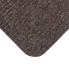 Image of JVL Delta Ribbed Lightweight Indoor Entrance Door Mat, Charcoal, Grey, Brown