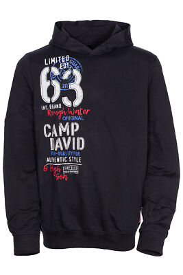 Camp David Felpa Con Cappuccio Uomo - Logo Artworks E Tasca Marsupio
