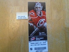 Zac Dalpe  1st NHL Goal Ticket  Carolina Hurricanes