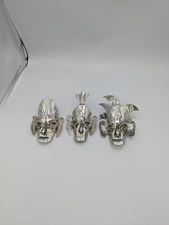 Vintage Taxco Mexican Folk Art Tin Mini Metal Wall Hanging Masks 