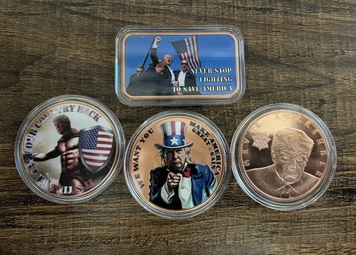 MAGA USA America 1 Oz Copper Round Colorized. (4 Trump coins) | eBay