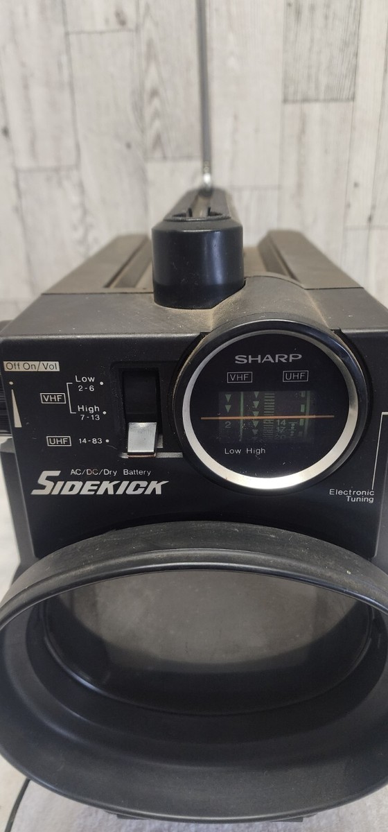 Vintage 1978 Sharp Sidekick Model 3T-50B Black And White Tv Tested