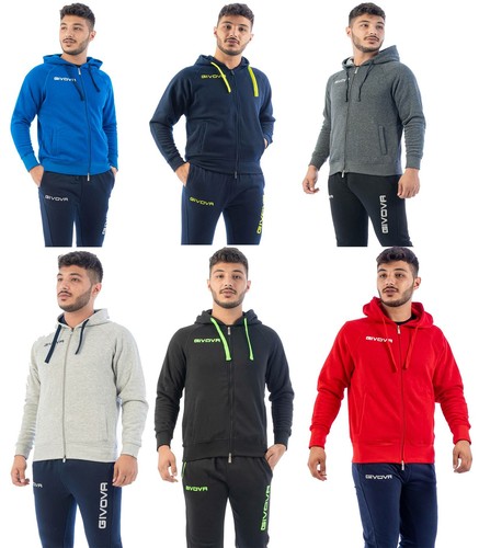 Tuta Uomo Donna Givova Invernale Sport Giacca Zip Con Cappuccio Felpata  Sportiva | eBay