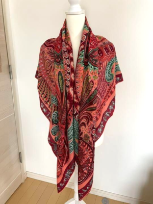 専用です。エルメス カレ140 Le Jardin de la Maharani Hermès Le Jardin de Maharani Cashmere Silk 140