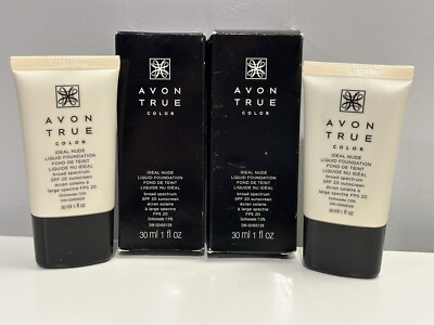 (2) Avon True Color Ideal Nude Foundation Liquid FRESH ESPRESSO 1oz Each New