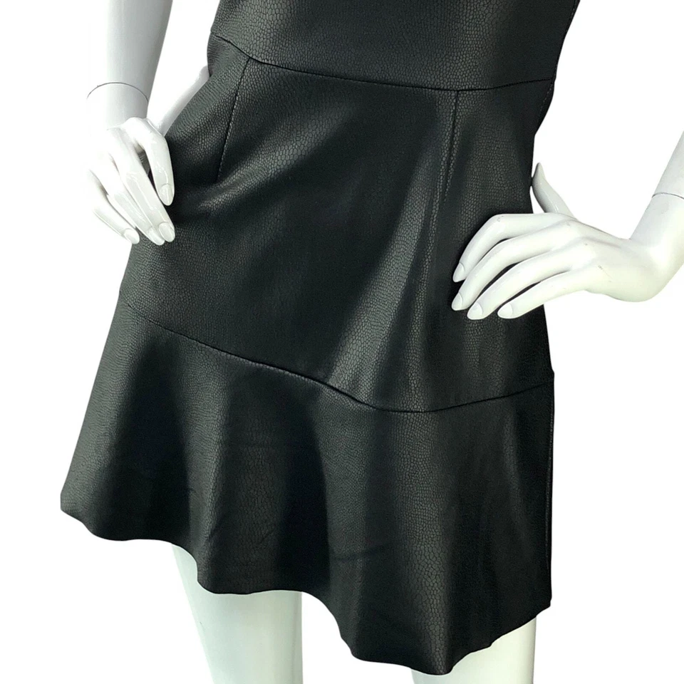 Vestido Rosie Harlow para mujer talla XS cuello redondo imitación cuero vegano elástico negro Foto 3 de 4