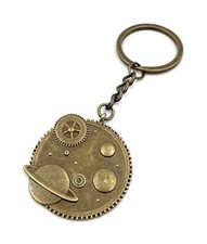 Planet System Universe Stars Bronze Metal Keychain Pendant Charm