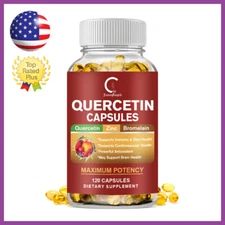 120 Capsules Quercetin with Bromelain - Premium Antioxidant Immune Support