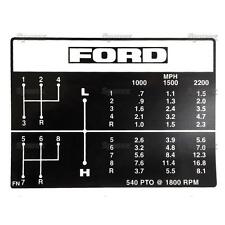 Gear Shift Pattern MPH Decal for Ford Tractor 8-Speed 4000 4100 4600 '65 to 5/76