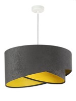 HäNgelampe Grau Gelb Stoff Velours Optik Ø50Cm Brando Esstisch Wohnzimmer Lampe