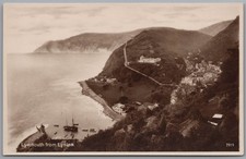 LYNMOUTH - Devon Aerial View RPPC Vintage Postcard