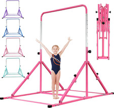 Foldable Gymnastic Bar for Kids Ages 3-12, 9 Height Levels, 200 Lbs Weight Capac