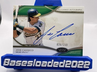 2014 Topps Tier One - Acclaimed Autographs Jose Canseco #AA-JCN /299 (AU)