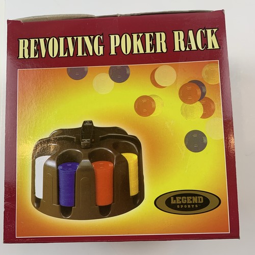 Vtg Legend Sports Deluxe Poker Chips And Rack Revolving Base 200 Interlocking