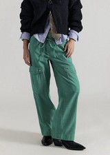 Women's Free People Park Avenue Brown Cargo Pants Summer Cotton Size Medium