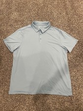 Men's All In Motion Moisture Wicking Polo No Roll Collar XL Powder Blue Golf