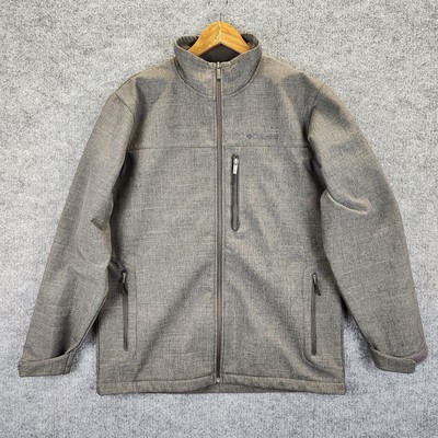 Columbia Jacket Mens Large Gray Treasure Mountain II Softshell Full Zip Coat